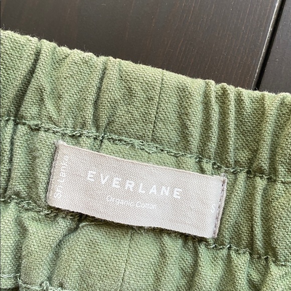 EVERLANE The Canvas Organic Cotton Sage Green Pull-On Drawstring Pants Small - Picture 3 of 8